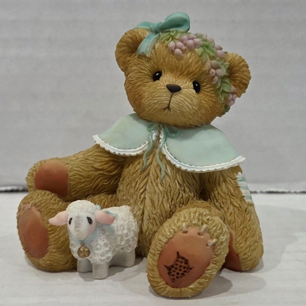 Cherished Teddies Heather Bear with Lamb Figurine 728063 Priscilla Hillman 2001